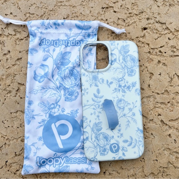 Loopy Blue Toile Floral iPhone 14 Case - Picture 1 of 5